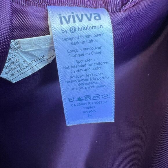 Ivivva by Lululemon Girls Playful Poise Backpack Galactic Grape/ Metallic Silver - Picture 8 of 12